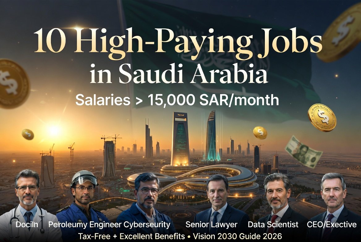 10 High-Paying Jobs in Saudi Arabia: Average Salary: 34,700–80,000+
